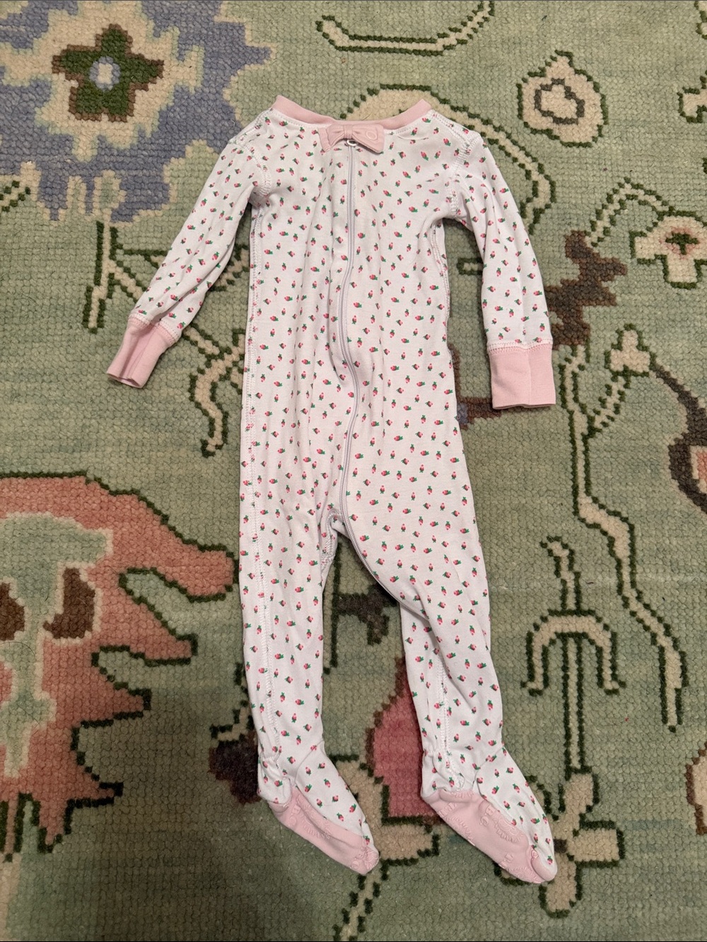 The Beaufort Bonnet Company Pink Floral Zip Footed One-Piece
